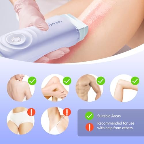 Waxfans Smart Wax Roller Kit – Roll-On Wax Kit for Women & Men, At-Home Waxing Kit for Body & Legs Hair Removal, Includes 2 Wax Refills & 50 Wax Strips, Easy & Smooth (Purple) Avelisse