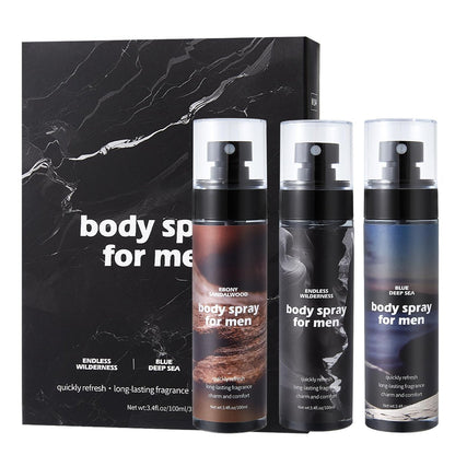 NIZENTA Body Spray for Men - Aluminum Free Deodorant, Alcohol-Free Gentle Formula, Powerful Freshness, 3.4 fl oz (Pack of 3) Avelisse
