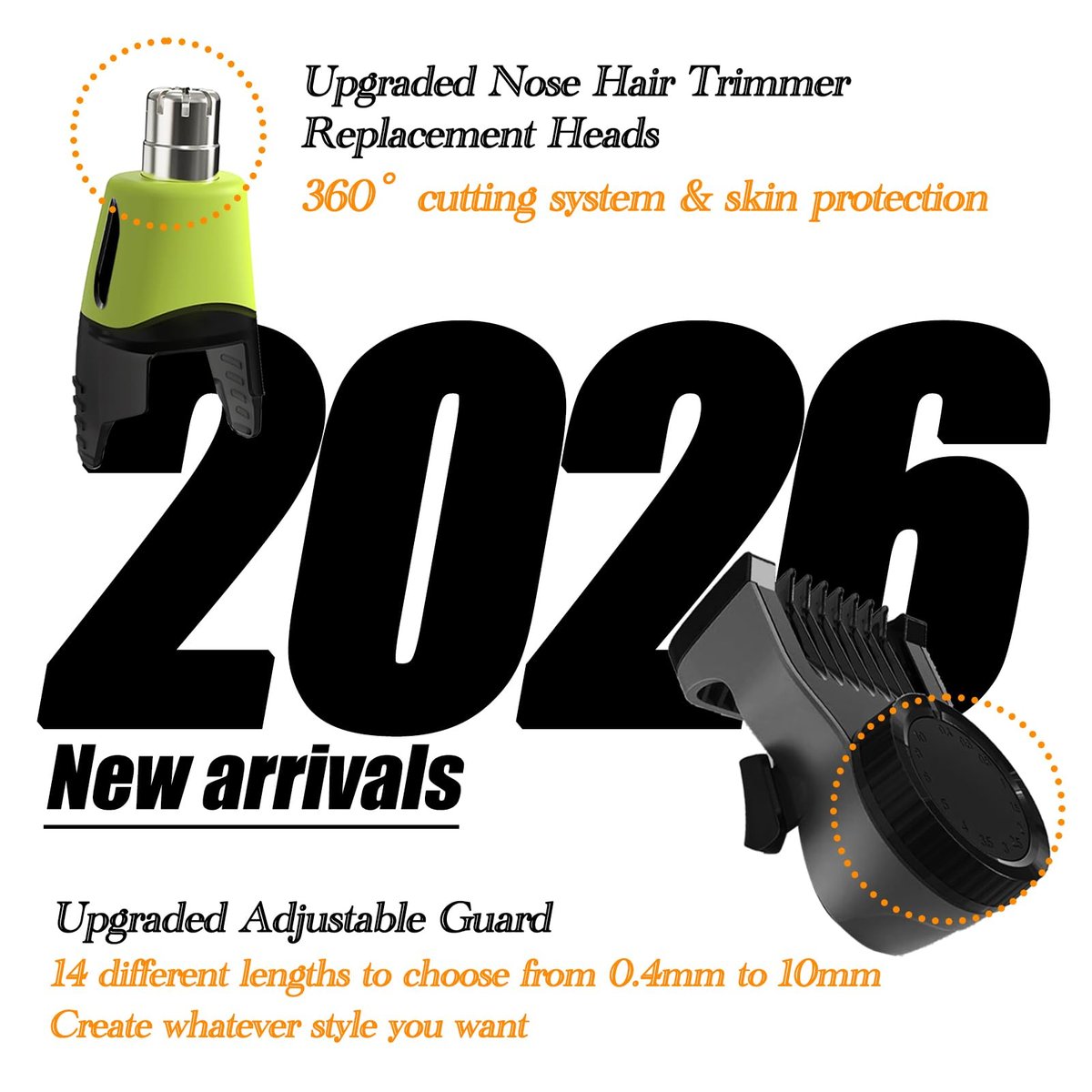 GORLENT 14-in-1 Adjustable Guards and Nose Trimmer Replacement Blade for One Shaver Blades QP Series – Safe & Efficient Nose & Facial Detail Trimming Avelisse