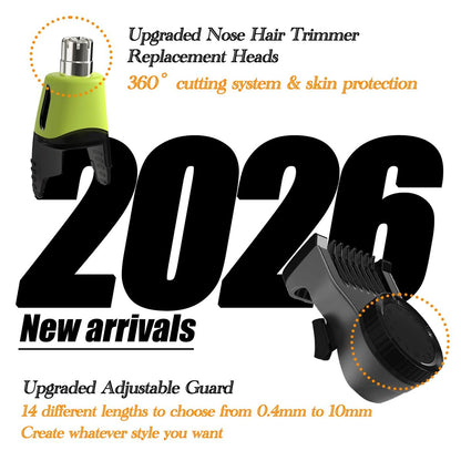 GORLENT 14-in-1 Adjustable Guards and Nose Trimmer Replacement Blade for One Shaver Blades QP Series – Safe & Efficient Nose & Facial Detail Trimming Avelisse