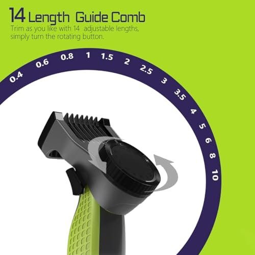 GORLENT 14-in-1 Adjustable Guards and Nose Trimmer Replacement Blade for One Shaver Blades QP Series – Safe & Efficient Nose & Facial Detail Trimming Avelisse