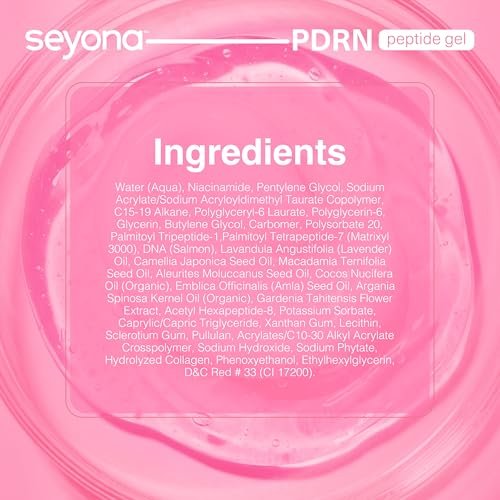 Seyona Advanced PDRN Peptide Gel – Salmon DNA Collagen Moisturizer with Matrixyl 3000, Niacinamide & Peptide Complex – Lightweight Korean Skincare Beauty Face Gel for Firm, Radiant-Looking Skin – 2oz Avelisse
