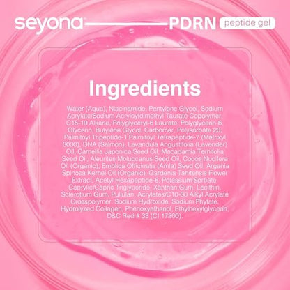 Seyona Advanced PDRN Peptide Gel – Salmon DNA Collagen Moisturizer with Matrixyl 3000, Niacinamide & Peptide Complex – Lightweight Korean Skincare Beauty Face Gel for Firm, Radiant-Looking Skin – 2oz Avelisse