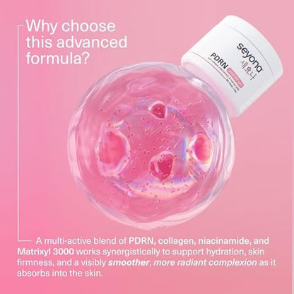 Seyona Advanced PDRN Peptide Gel – Salmon DNA Collagen Moisturizer with Matrixyl 3000, Niacinamide & Peptide Complex – Lightweight Korean Skincare Beauty Face Gel for Firm, Radiant-Looking Skin – 2oz Avelisse