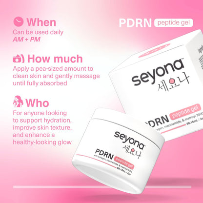 Seyona Advanced PDRN Peptide Gel – Salmon DNA Collagen Moisturizer with Matrixyl 3000, Niacinamide & Peptide Complex – Lightweight Korean Skincare Beauty Face Gel for Firm, Radiant-Looking Skin – 2oz Avelisse