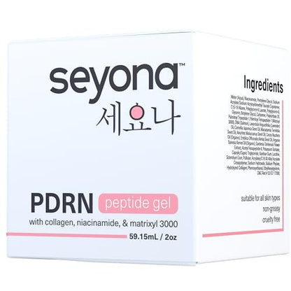 Seyona Advanced PDRN Peptide Gel – Salmon DNA Collagen Moisturizer with Matrixyl 3000, Niacinamide & Peptide Complex – Lightweight Korean Skincare Beauty Face Gel for Firm, Radiant-Looking Skin – 2oz Avelisse