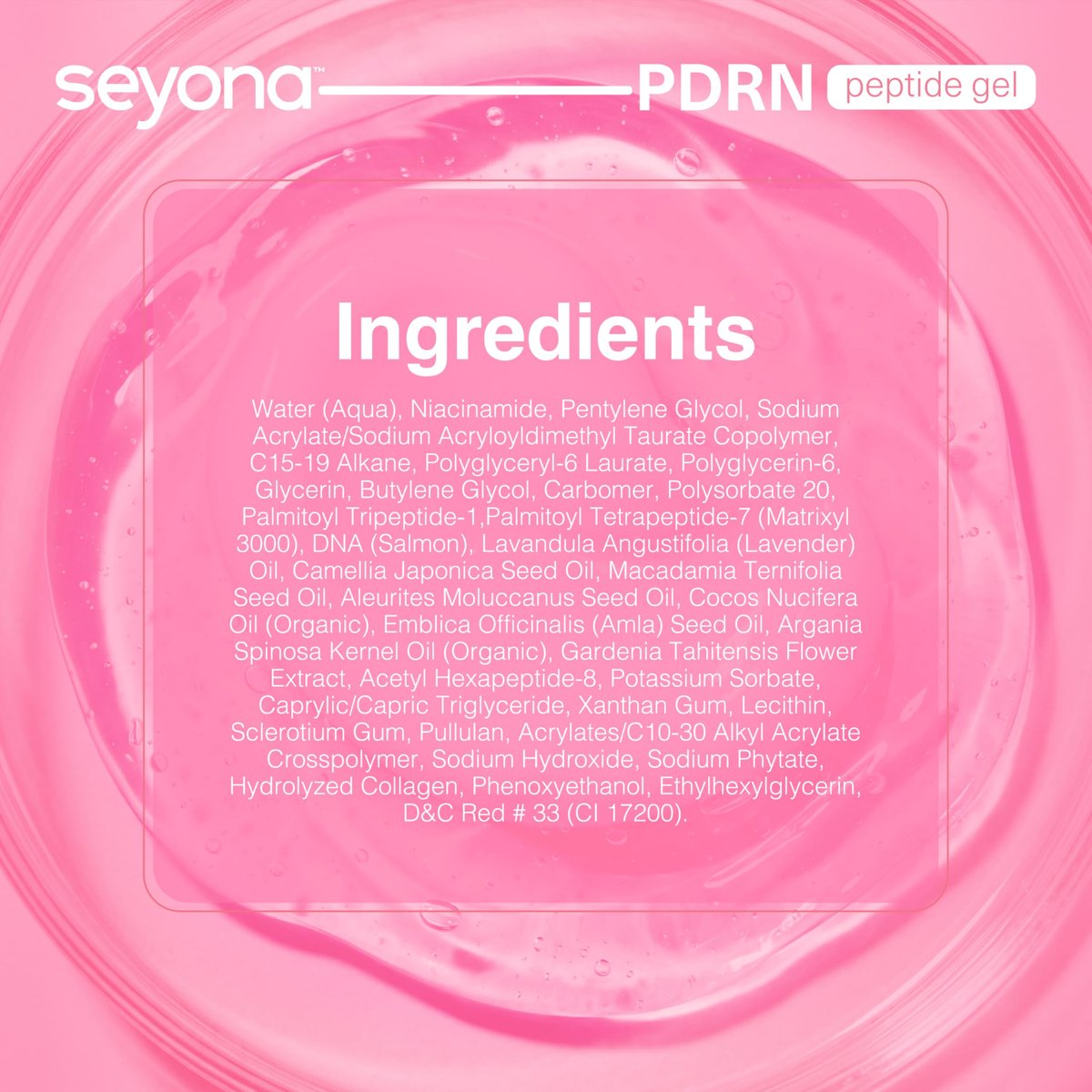 Seyona Advanced PDRN Peptide Gel – Salmon DNA Collagen Moisturizer with Matrixyl 3000, Niacinamide & Peptide Complex – Lightweight Korean Skincare Beauty Face Gel for Firm, Radiant-Looking Skin – 2oz Avelisse