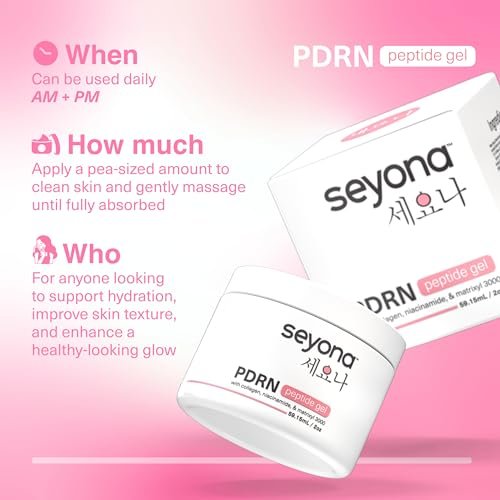 Seyona Advanced PDRN Peptide Gel – Salmon DNA Collagen Moisturizer with Matrixyl 3000, Niacinamide & Peptide Complex – Lightweight Korean Skincare Beauty Face Gel for Firm, Radiant-Looking Skin – 2oz Avelisse