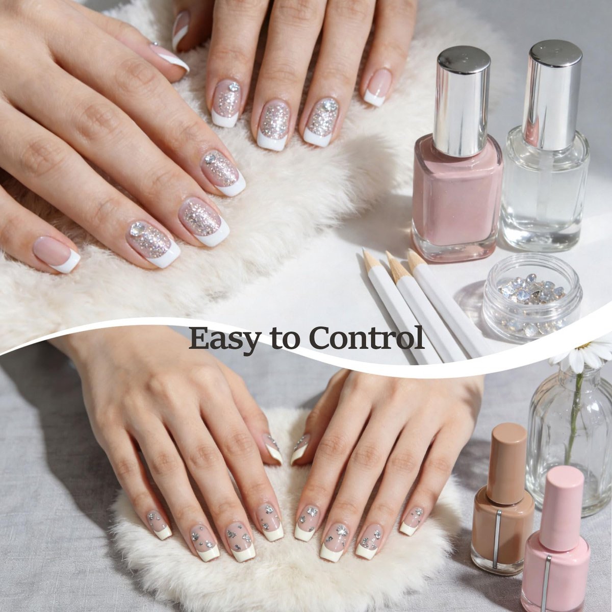 8-Piece White Nail Whitening Pencil Set for DIY French Manicure - Brightening Tools (17 cm) - görsel 7