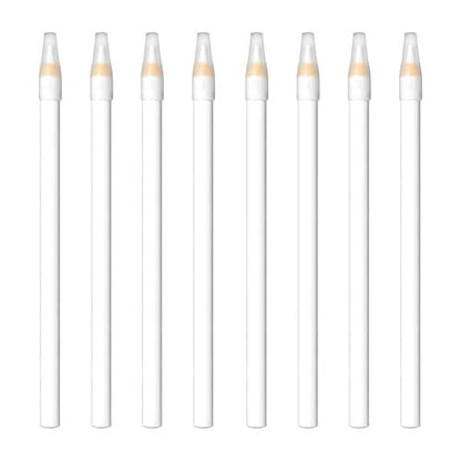 8-Piece White Nail Whitening Pencil Set for DIY French Manicure - Brightening Tools (17 cm)