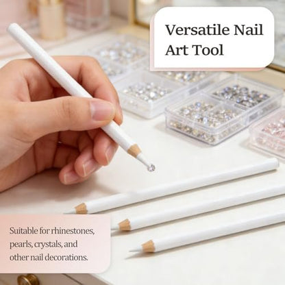 8-Piece White Nail Whitening Pencil Set for DIY French Manicure - Brightening Tools (17 cm)