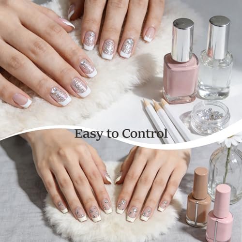 8-Piece White Nail Whitening Pencil Set for DIY French Manicure - Brightening Tools (17 cm) - görsel 8