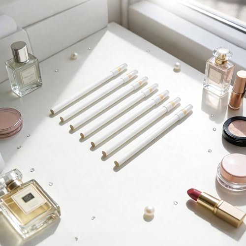 8-Piece White Nail Whitening Pencil Set for DIY French Manicure - Brightening Tools (17 cm) - görsel 14