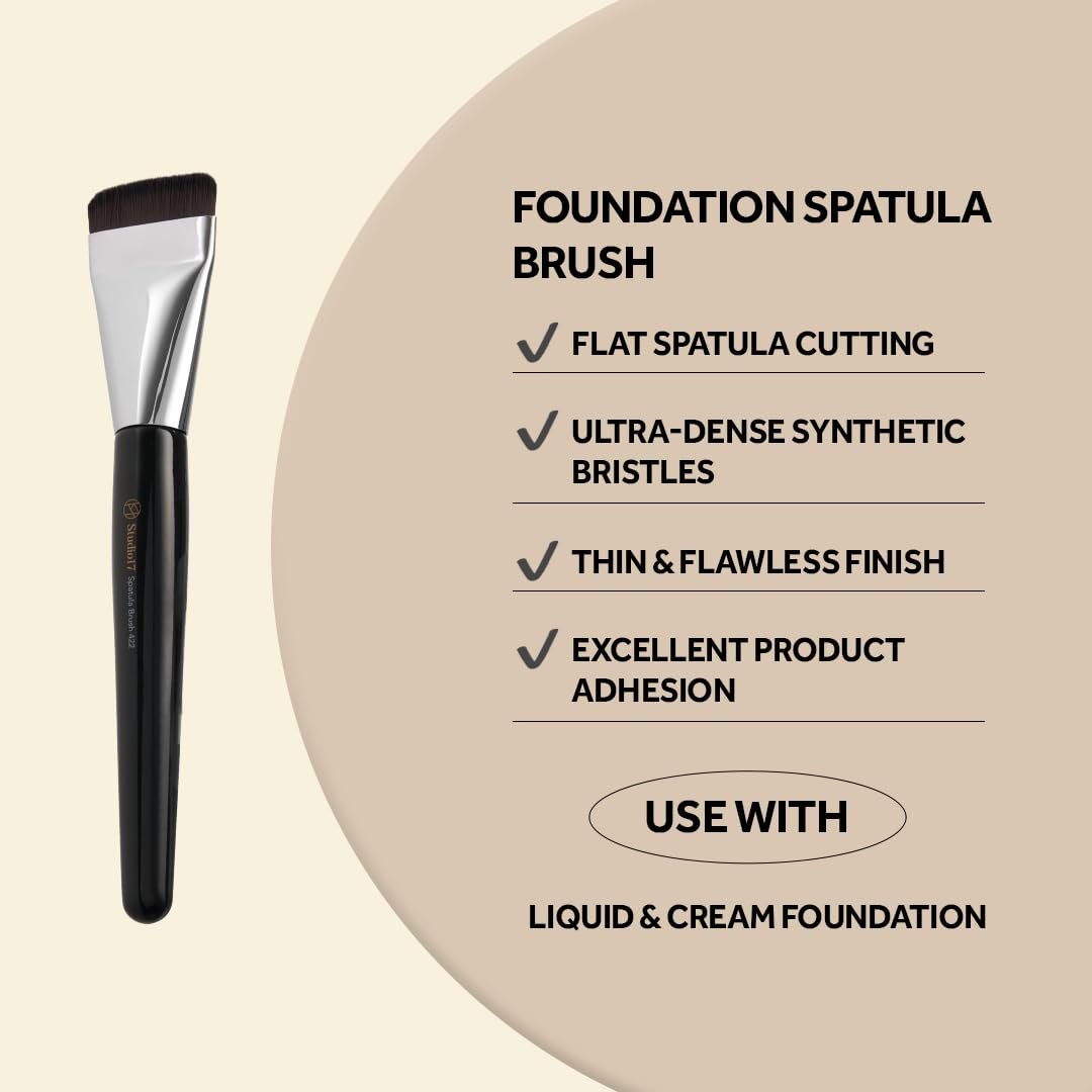 STUDIO17 Spatula Foundation Brush 422 – Korean Professional Flat Base Makeup Brush for Liquid & Cream Foundation - görsel 7