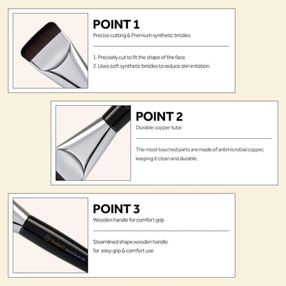 STUDIO17 Spatula Foundation Brush 422 – Korean Professional Flat Base Makeup Brush for Liquid & Cream Foundation