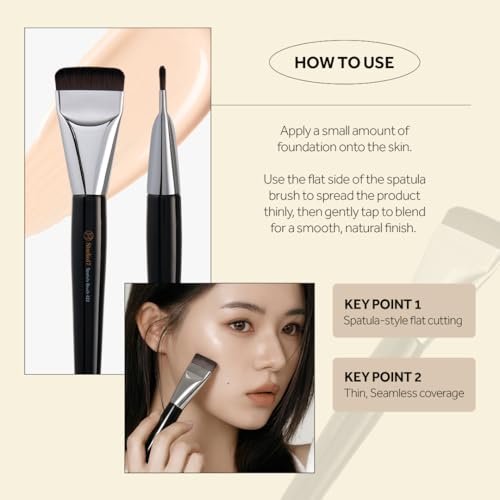 STUDIO17 Spatula Foundation Brush 422 – Korean Professional Flat Base Makeup Brush for Liquid & Cream Foundation - görsel 6