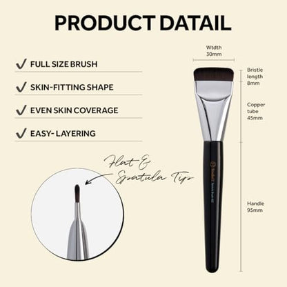 STUDIO17 Spatula Foundation Brush 422 – Korean Professional Flat Base Makeup Brush for Liquid & Cream Foundation