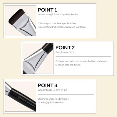 STUDIO17 Spatula Foundation Brush 422 – Korean Professional Flat Base Makeup Brush for Liquid & Cream Foundation - görsel 10