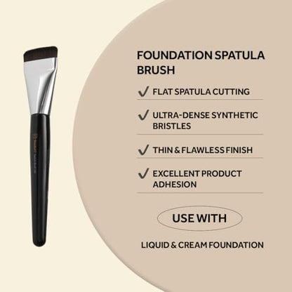 STUDIO17 Spatula Foundation Brush 422 – Korean Professional Flat Base Makeup Brush for Liquid & Cream Foundation