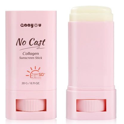 Gaayou No Cast Sunscreen Stick SPF PA50++++ - Korean Collagen Sun Stick for Face & Body, Soothing Moisture Matte Finish, Non Sticky, No White Cast