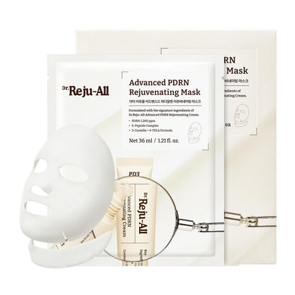 Dr.Reju-All Advanced PDRN Rejuvenating Mask – Face & Neck Korean Sheet Mask with 1,200 ppm PDRN, Collagen & Copper Peptides (4-Pack) Avelisse