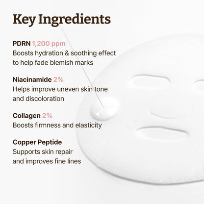 Dr.Reju-All Advanced PDRN Rejuvenating Mask – Face & Neck Korean Sheet Mask with 1,200 ppm PDRN, Collagen & Copper Peptides (4-Pack) Avelisse