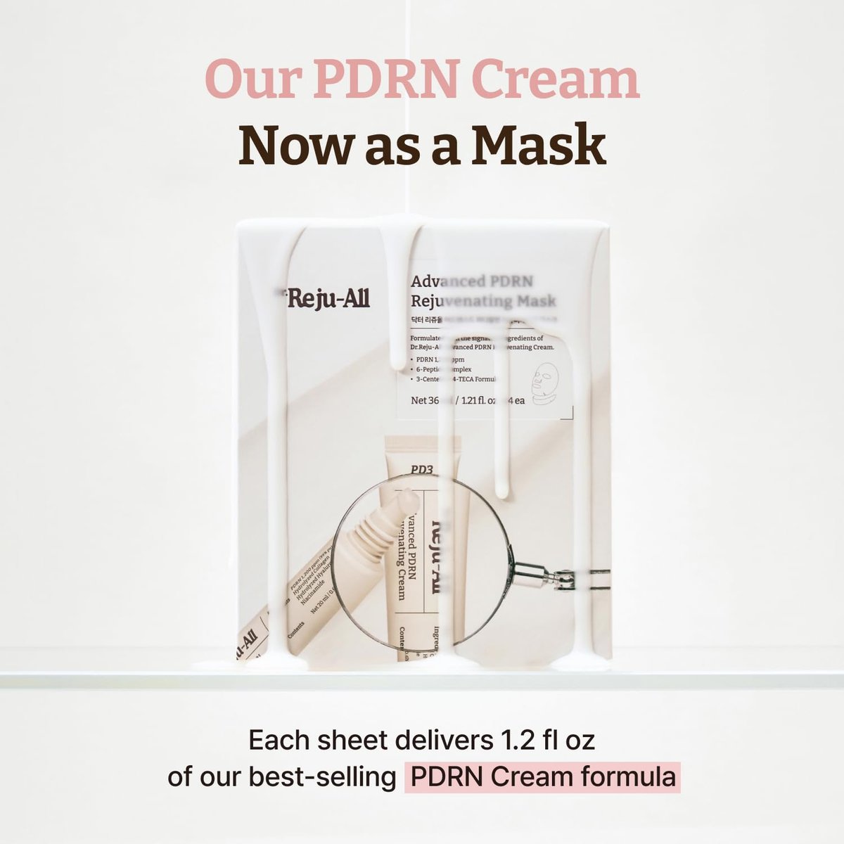 Dr.Reju-All Advanced PDRN Rejuvenating Mask – Face & Neck Korean Sheet Mask with 1,200 ppm PDRN, Collagen & Copper Peptides (4-Pack) Avelisse