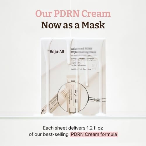 Dr.Reju-All Advanced PDRN Rejuvenating Mask – Face & Neck Korean Sheet Mask with 1,200 ppm PDRN, Collagen & Copper Peptides (4-Pack) Avelisse
