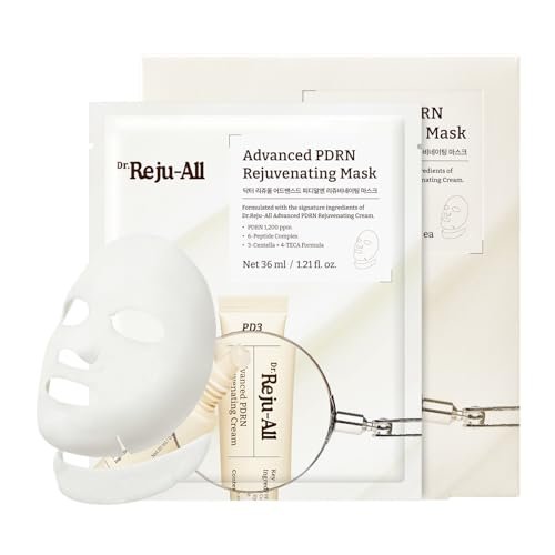 Dr.Reju-All Advanced PDRN Rejuvenating Mask – Face & Neck Korean Sheet Mask with 1,200 ppm PDRN, Collagen & Copper Peptides (4-Pack) Avelisse
