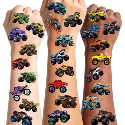 96 PCS Monster Truck Temporary Tattoos for Kids – Pre-Cut Racing Car Tattoo Stickers, Fun Body Art, Party Favors & Gift Bag Stuffers