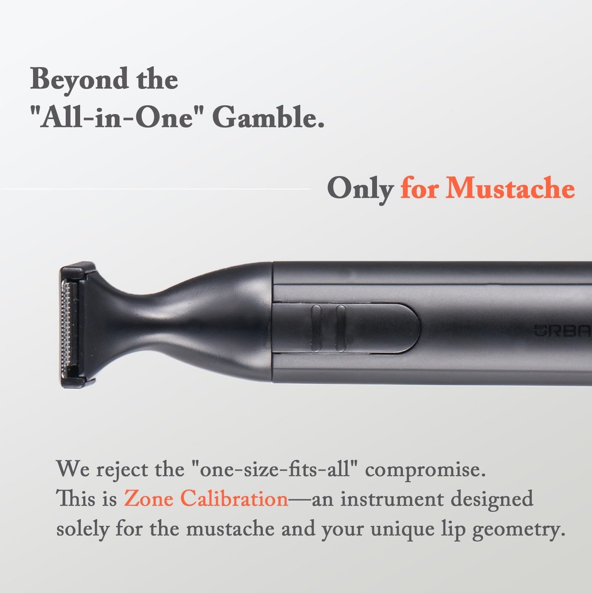 URBANER Mustache Trimmer with Nose & Ear Trimmer Attachment – Precision 0.8" Blade, IPX8 Waterproof, Adjustable 0.08"–0.55", Japanese Motor Beard Trimmer for Men Avelisse