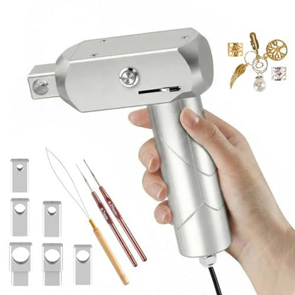 3rd-Gen Dreadlock Machine - Patented Needle Retraction, Handheld Instant Loc Tool, Lightweight Aluminum Body, 6 Braiding Heads, Tangle Resistant for Salon & Home Use (Silver) Avelisse