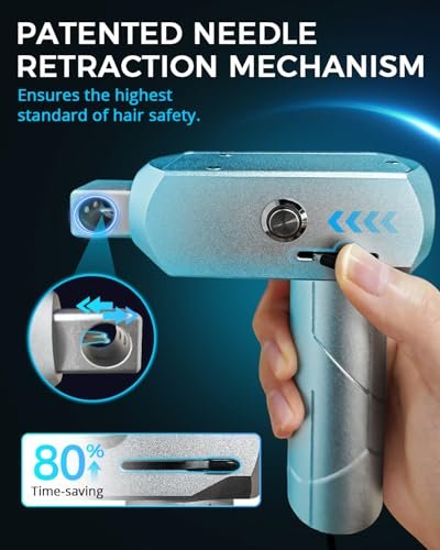 3rd-Gen Dreadlock Machine - Patented Needle Retraction, Handheld Instant Loc Tool, Lightweight Aluminum Body, 6 Braiding Heads, Tangle Resistant for Salon & Home Use (Silver) Avelisse
