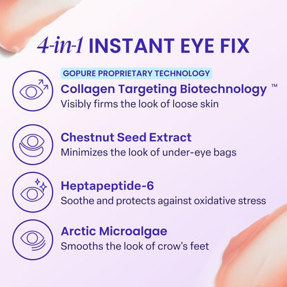 goPure Instant Lift Eye Gel – Anti-Aging Eye Cream for Puffiness, Dark Circles & Wrinkles with Collagen Targeting Biotech Brightener for Men & Women Avelisse