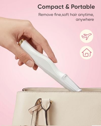 CEVEK Sonic Dermaplane Tool - Electric Facial Hair Remover & Eyebrow Trimmer for Women, 3-Speed Adjustable with 8 Replacement Blades, Exfoliating Face Razor for Peach Fuzz & Dead Skin (White) Avelisse