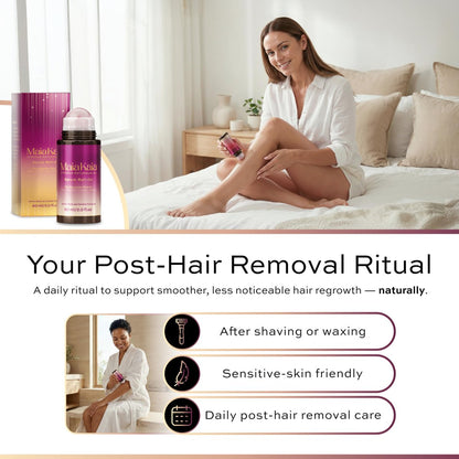 Cyperus Rotundus Oil Serum Roll-On with Rose Quartz – Targeted Post-Hair Removal Care, 60 ml Avelisse