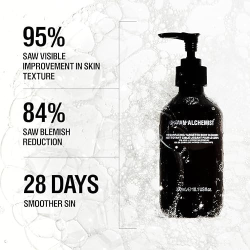 Grown Alchemist Resurfacing Targeted Body Cleanser – Acne Body Wash & Exfoliator for Keratosis Pilaris with Salicylic, Lactic & Glycolic Acids, 300mL Avelisse