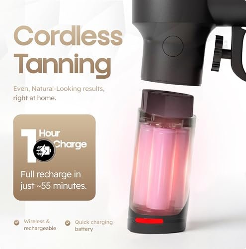 RIZO Cordless Spray Tan Machine Kit - Portable Rechargeable Airbrush Tanning Gun for Home & Professional Use, Precise Mist Control, Easy Clean, Natural Bronze Results Avelisse