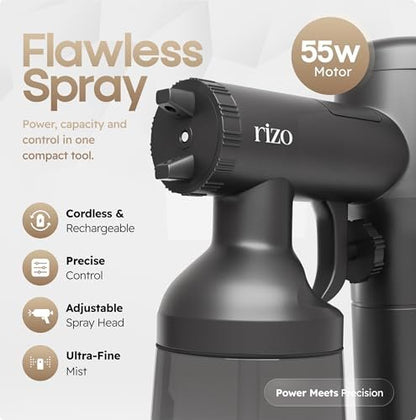 RIZO Cordless Spray Tan Machine Kit - Portable Rechargeable Airbrush Tanning Gun for Home & Professional Use, Precise Mist Control, Easy Clean, Natural Bronze Results Avelisse