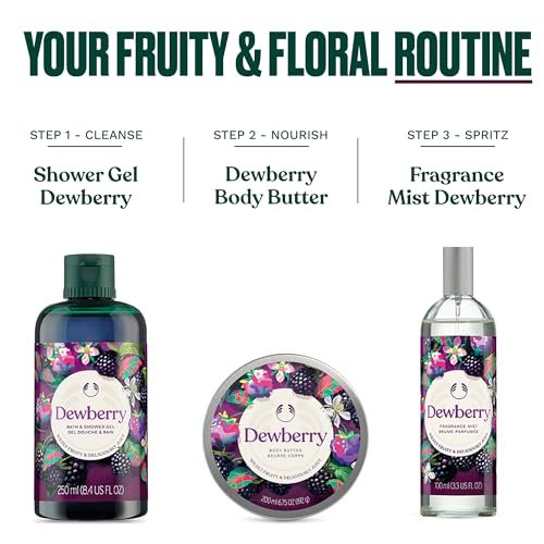 The Body Shop Dewberry Body Butter – 96hr Hydration with Rich Shea Butter for Dry Skin, Fruity Floral Scent, Vegan, 50 ml Avelisse