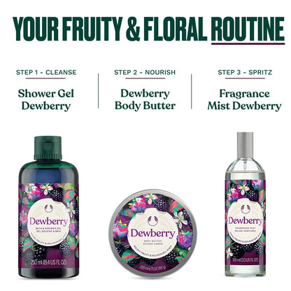 The Body Shop Dewberry Body Butter – 96hr Hydration with Rich Shea Butter for Dry Skin, Fruity Floral Scent, Vegan, 50 ml Avelisse