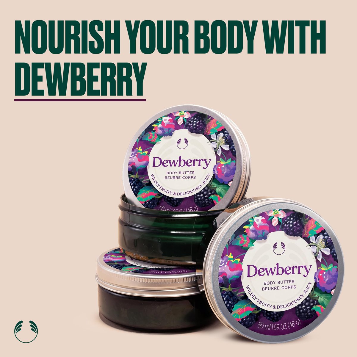 The Body Shop Dewberry Body Butter – 96hr Hydration with Rich Shea Butter for Dry Skin, Fruity Floral Scent, Vegan, 50 ml Avelisse