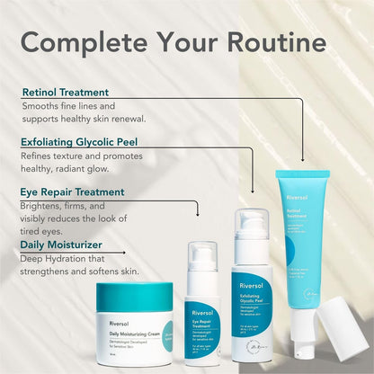 Riversol Rosacea Treatment for Face | Anti-Redness Serum for Sensitive Skin | Calming Redness Relief | Vitamin C & E | Anti-Aging Formula | Fragrance Free | Dermatologist Developed | Made in Canada Avelisse