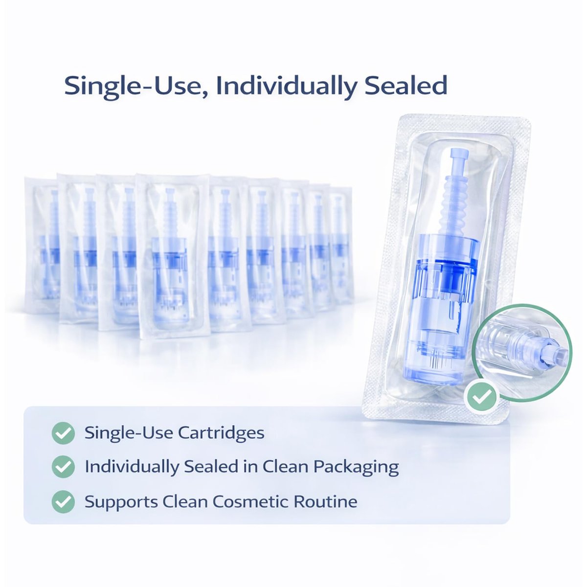 12 Pin Microneedling Replacement Cartridges – 0.25 mm Cosmetic Length, Bayonet-Fit, Compatible with A6 N2 M5 M7 Pens, Home Beauty Use – 10 Pack Avelisse