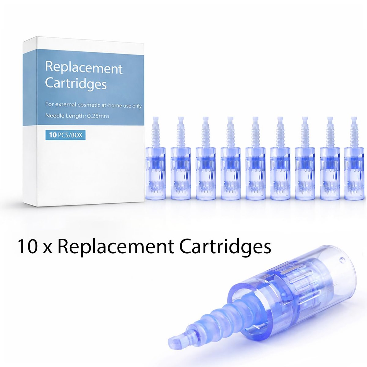 12 Pin Microneedling Replacement Cartridges – 0.25 mm Cosmetic Length, Bayonet-Fit, Compatible with A6 N2 M5 M7 Pens, Home Beauty Use – 10 Pack Avelisse