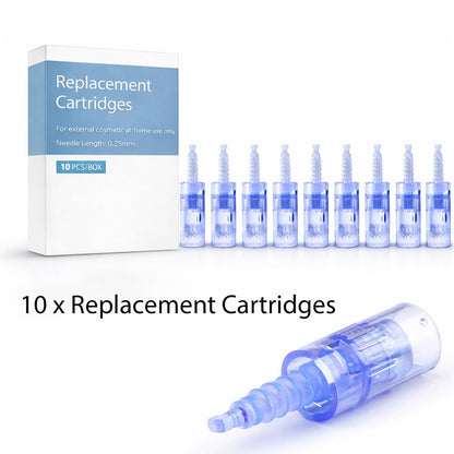 12 Pin Microneedling Replacement Cartridges – 0.25 mm Cosmetic Length, Bayonet-Fit, Compatible with A6 N2 M5 M7 Pens, Home Beauty Use – 10 Pack Avelisse