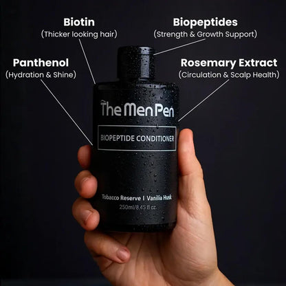 The Men Pen Peptide-Powered Shampoo & Conditioner Set for Men – Strengthening, Thickening Hair Care with Biotin, Keratin & Collagen – Tobacco Reserve & Vanilla Husk Scent – 250ml