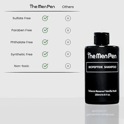 The Men Pen Peptide-Powered Shampoo & Conditioner Set for Men – Strengthening, Thickening Hair Care with Biotin, Keratin & Collagen – Tobacco Reserve & Vanilla Husk Scent – 250ml