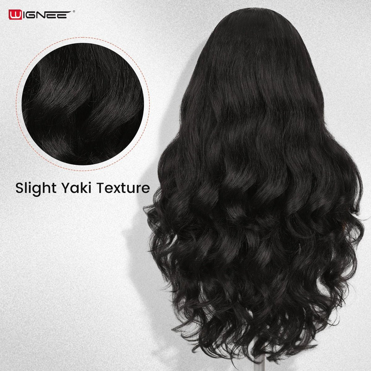 WIGNEE Yaki Curly V Part Wig 26 Inch - Glueless Synthetic Half Wig with Flip Curls for Black Women (Natural Black) Avelisse