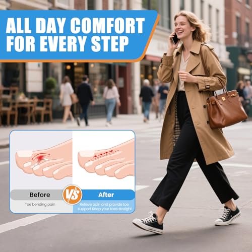CEYOME Hammer Toe Straighteners for Women & Men – 8 Pack Toe Splints for Bent, Claw & Curled Toes – Gel Toe Corrector Supports Alignment for Walking, Standing, Running – 3 Sizes (S/M/L) - görsel 4